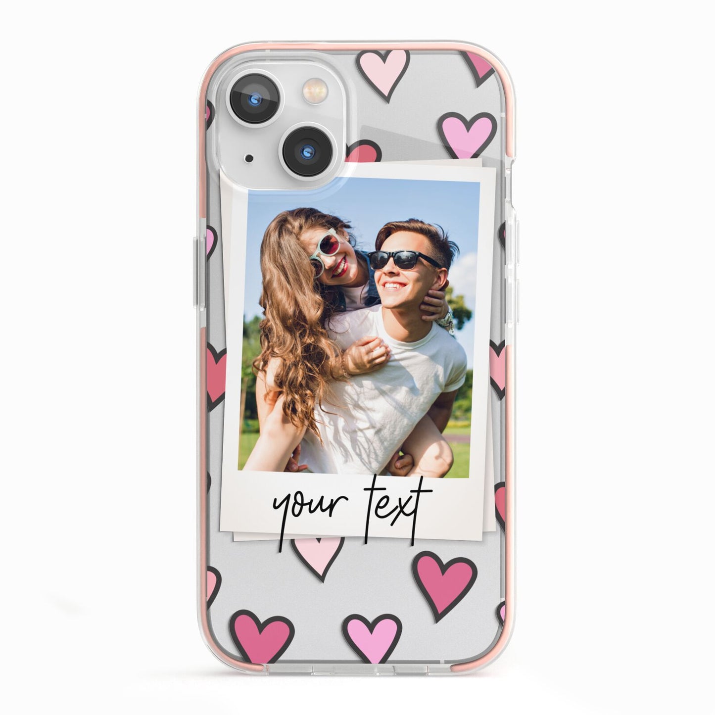 Personalised Valentine s Day Photo iPhone 13 TPU Impact Case with Pink Edges