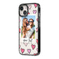 Personalised Valentine s Day Photo iPhone 14 Black Impact Case Side Angle on Silver phone