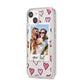 Personalised Valentine s Day Photo iPhone 14 Clear Tough Case Starlight Angled Image