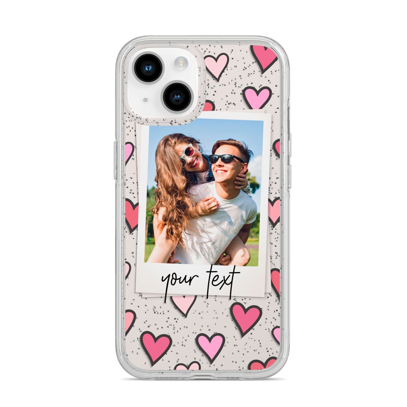 Personalised Valentine s Day Photo iPhone 14 Glitter Tough Case Starlight