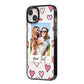 Personalised Valentine s Day Photo iPhone 14 Plus Black Impact Case Side Angle on Silver phone
