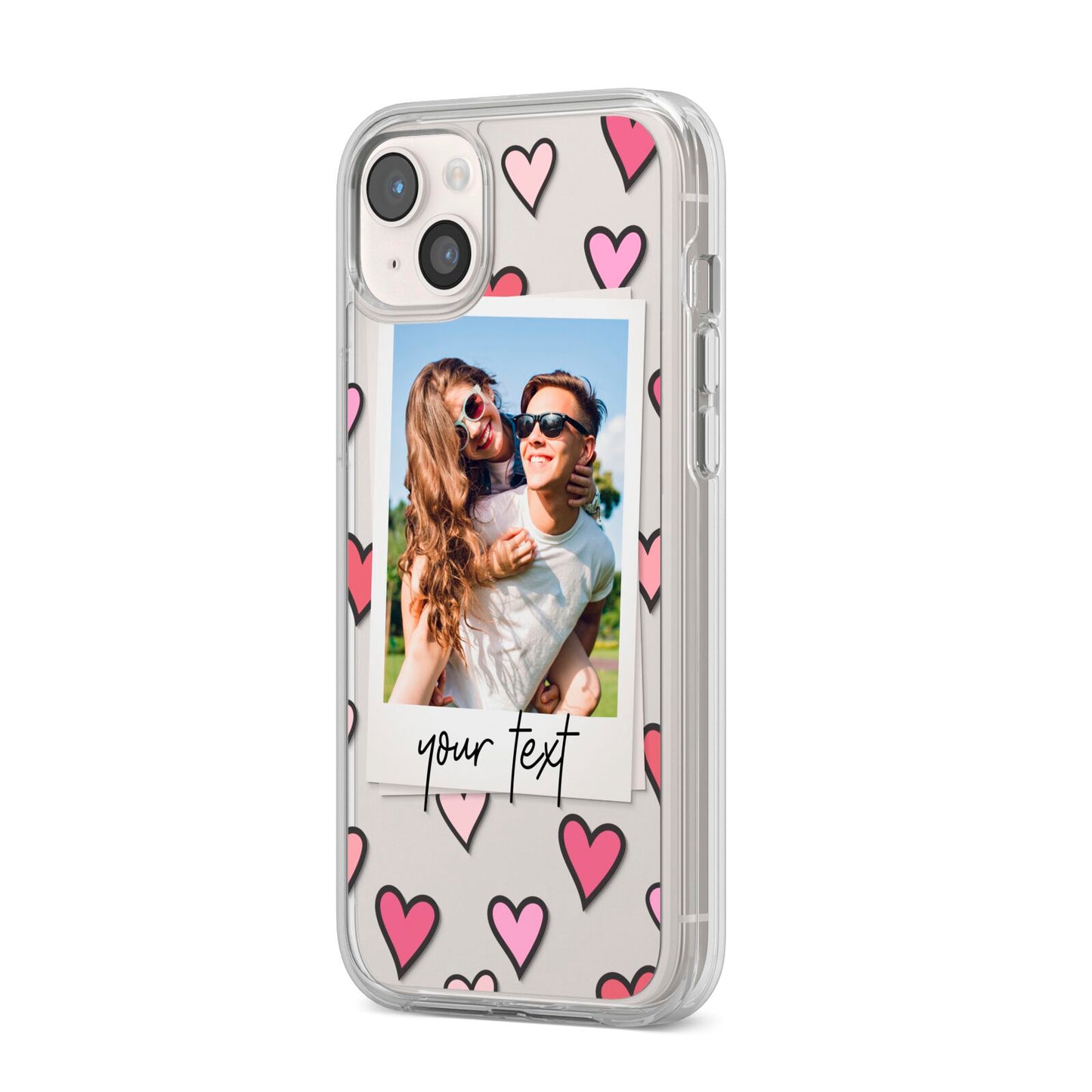Personalised Valentine s Day Photo iPhone 14 Plus Clear Tough Case Starlight Angled Image