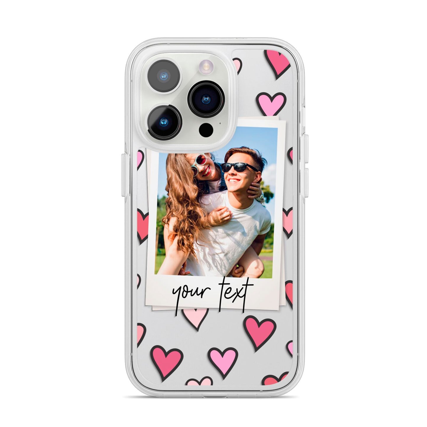 Personalised Valentine s Day Photo iPhone 14 Pro Clear Tough Case Silver