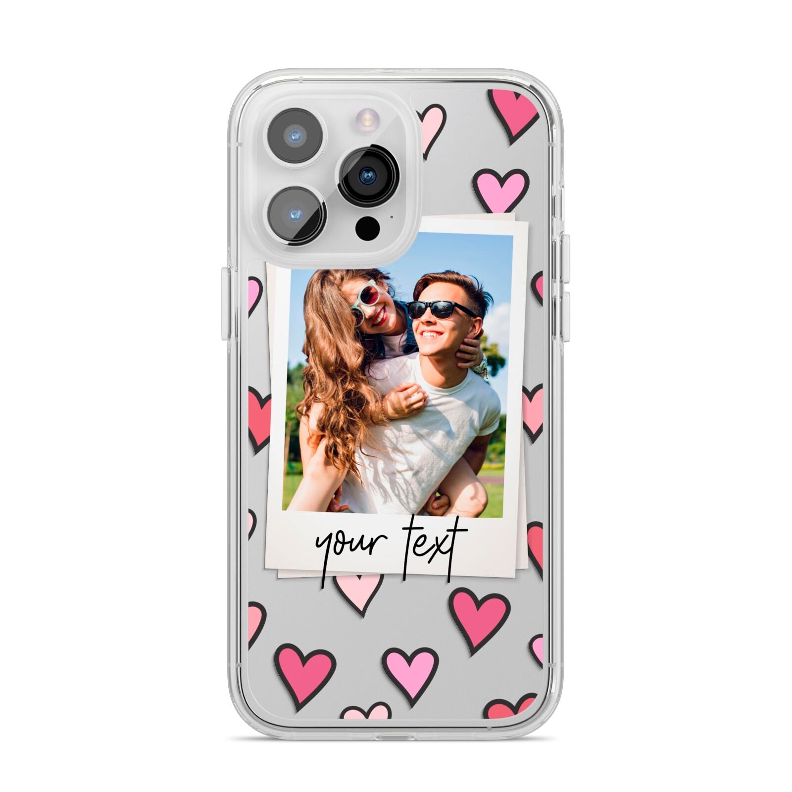 Personalised Valentine s Day Photo iPhone 14 Pro Max Clear Tough Case Silver