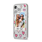 Personalised Valentine s Day Photo iPhone 14 Pro Max Glitter Tough Case Silver Angled Image