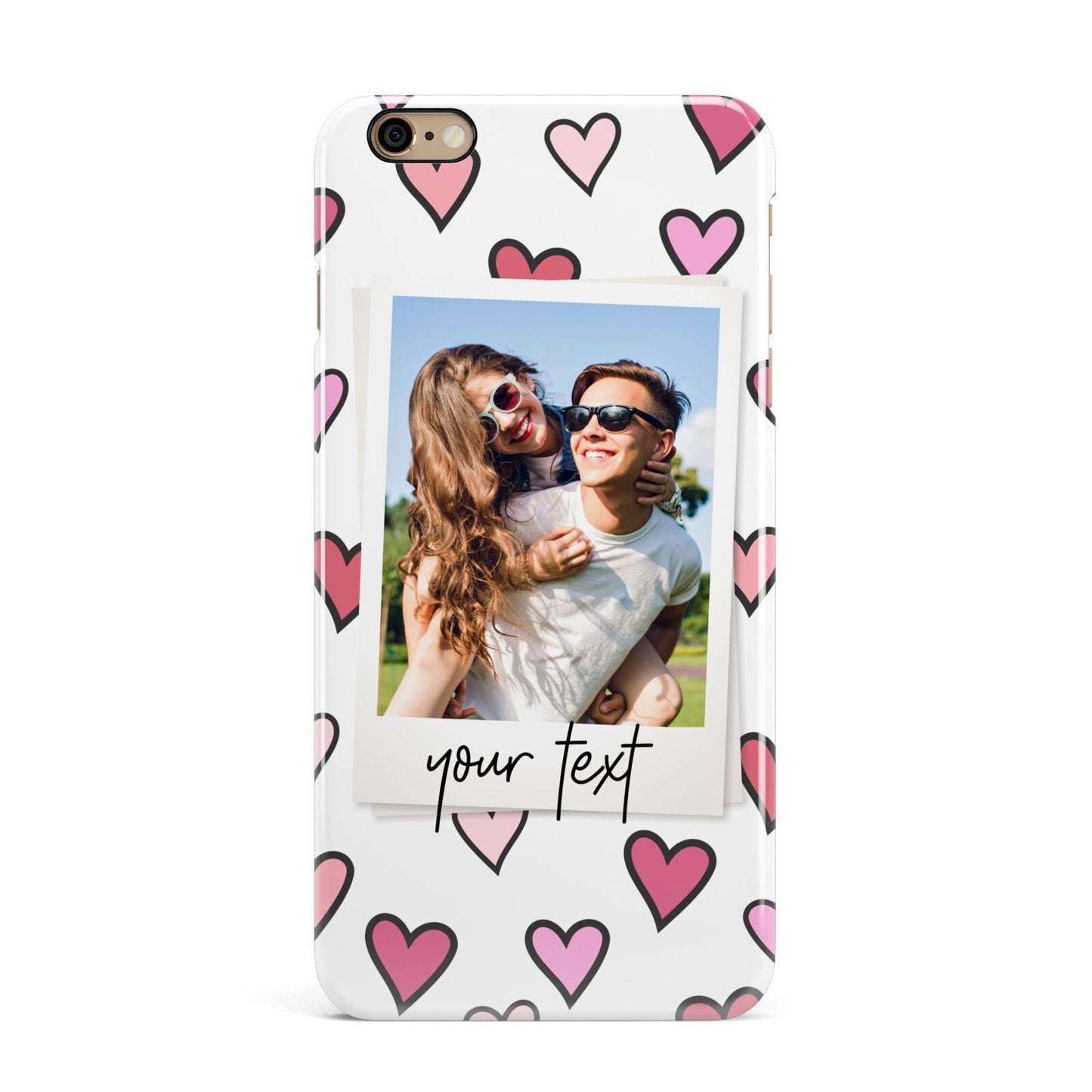 Personalised Valentine s Day Photo iPhone 6 Plus 3D Snap Case on Gold Phone
