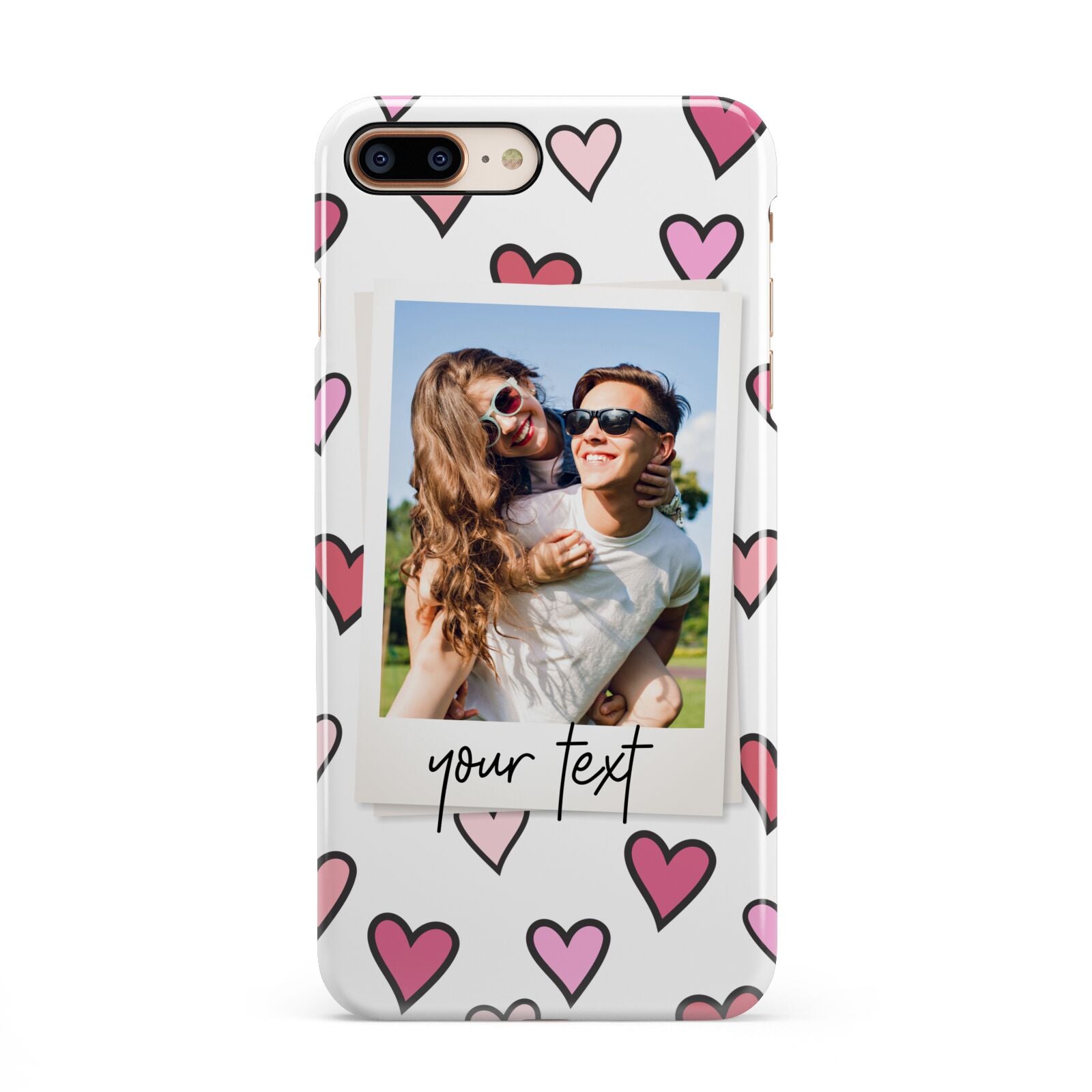 Personalised Valentine s Day Photo iPhone 8 Plus 3D Snap Case on Gold Phone