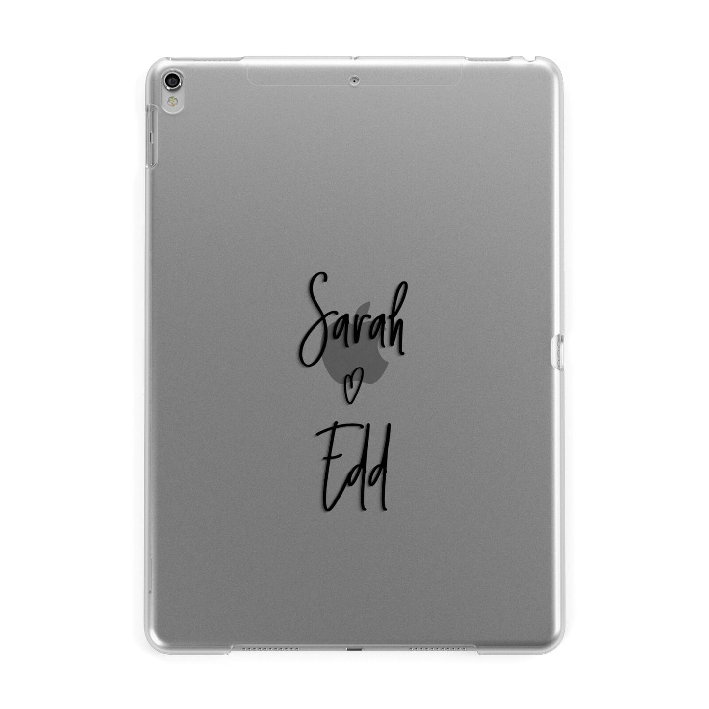 Personalised Valentines Couple Names Black Apple iPad Silver Case
