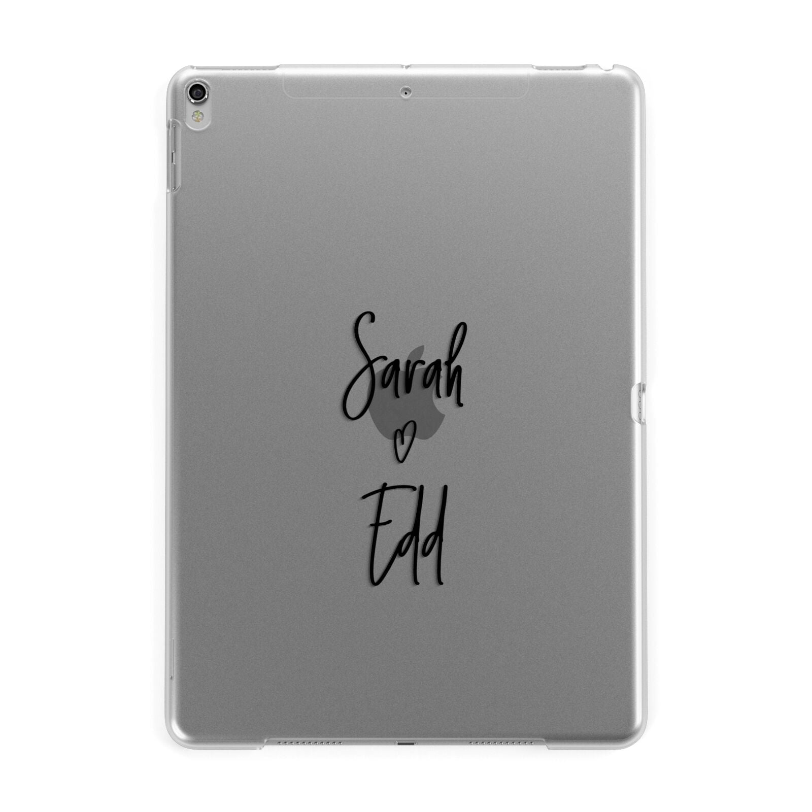 Personalised Valentines Couple Names Black Apple iPad Silver Case
