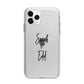 Personalised Valentines Couple Names Black Apple iPhone 11 Pro in Silver with Bumper Case