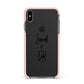 Personalised Valentines Couple Names Black Apple iPhone Xs Max Impact Case Pink Edge on Black Phone