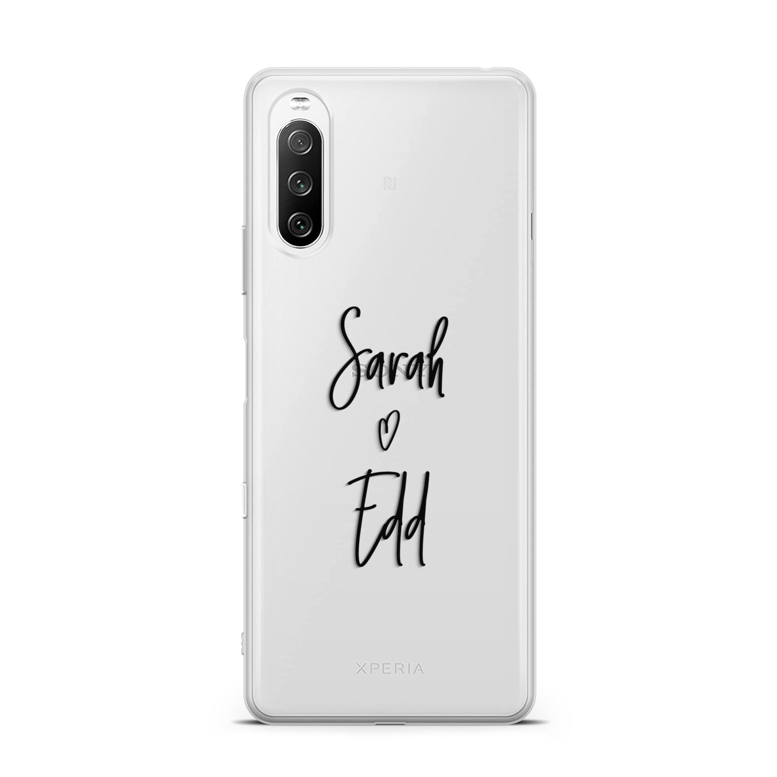 Personalised Valentines Couple Names Black Sony Xperia 10 III Case