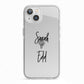 Personalised Valentines Couple Names Black iPhone 13 TPU Impact Case with White Edges