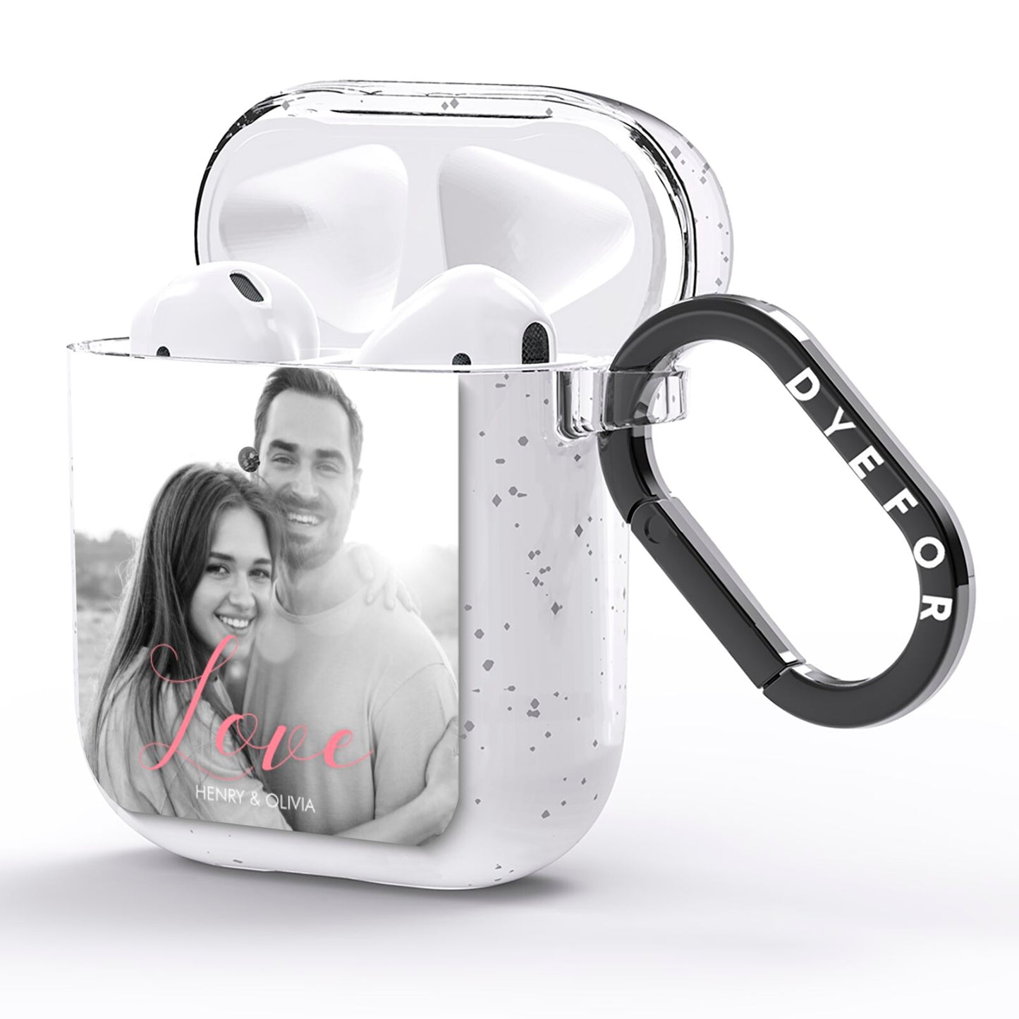 Personalised Valentines Day Photo AirPods Glitter Case Side Image