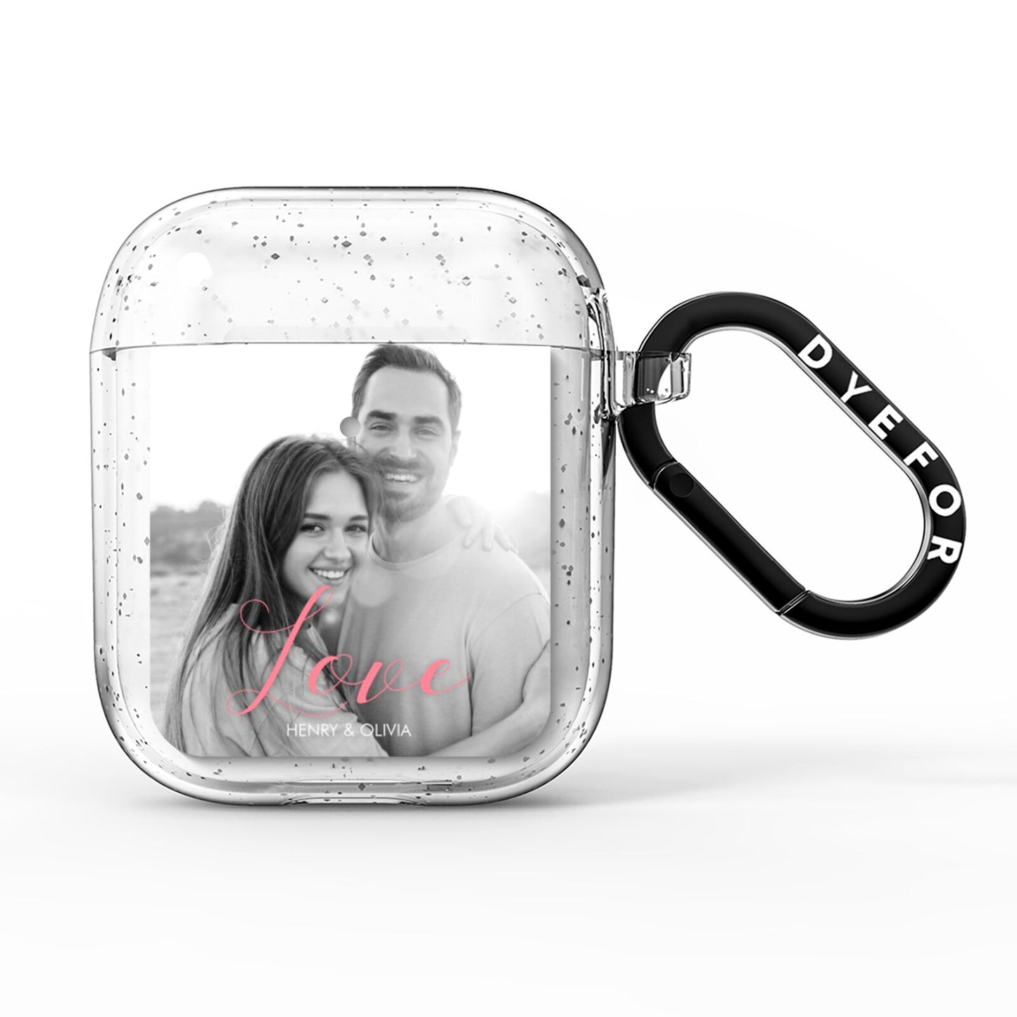 Personalised Valentines Day Photo AirPods Glitter Case