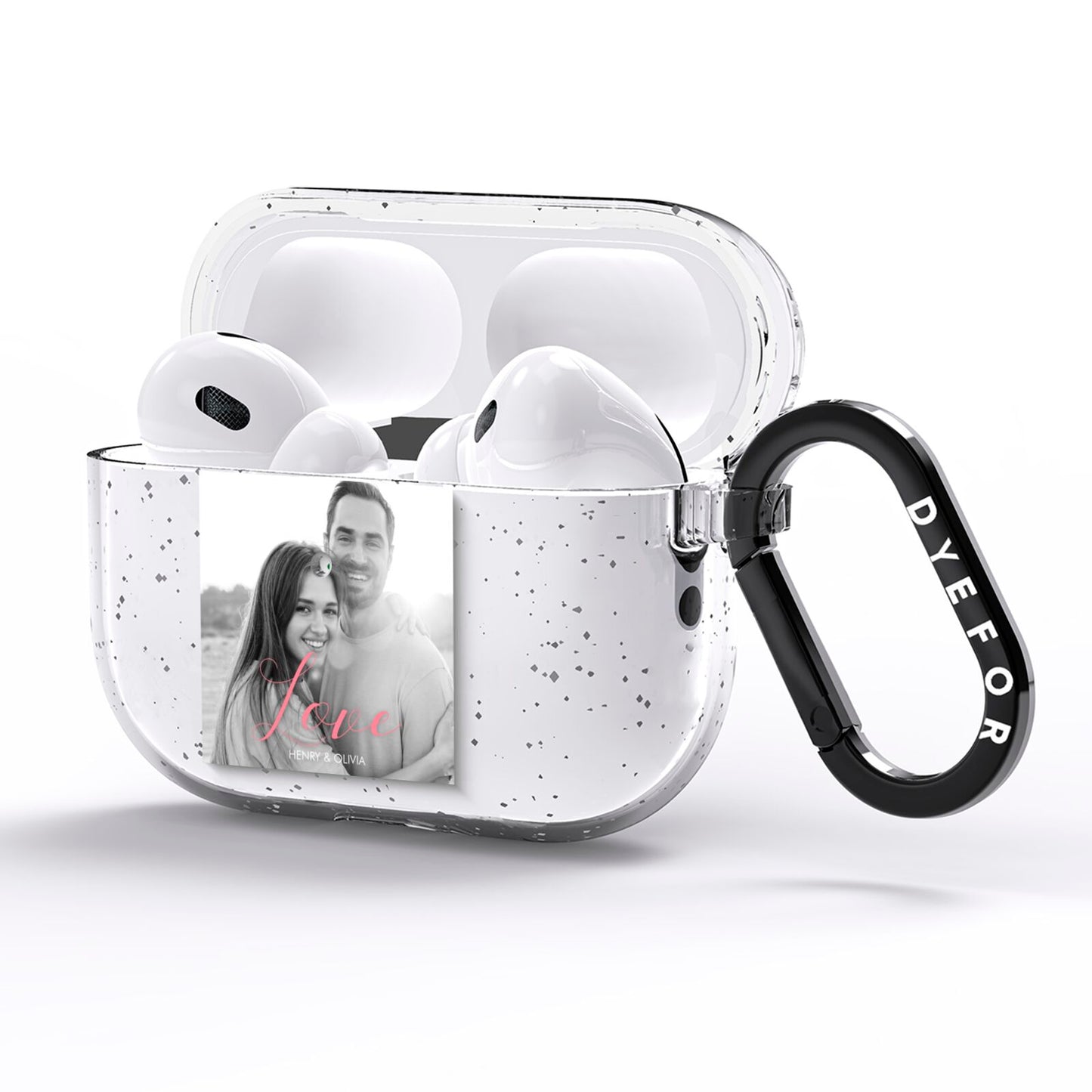 Personalised Valentines Day Photo AirPods Pro Glitter Case Side Image