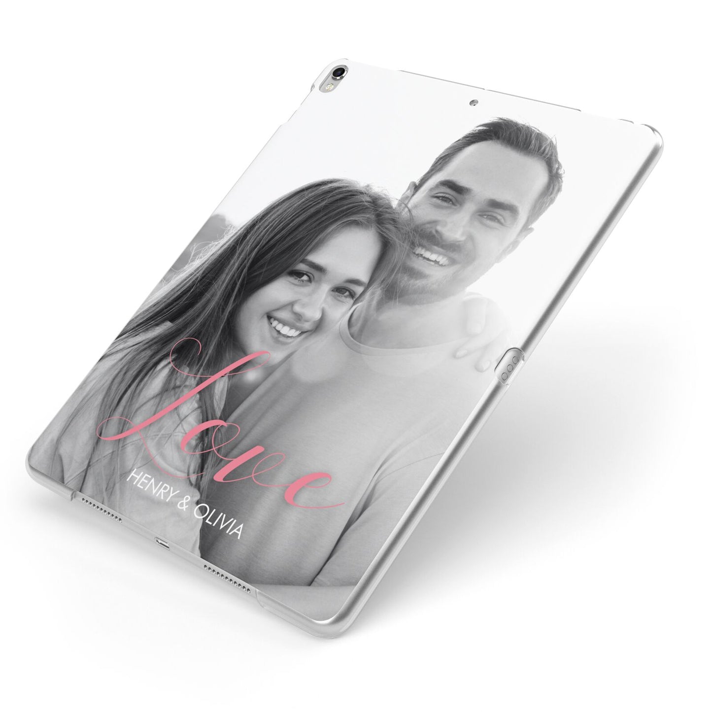 Personalised Valentines Day Photo Apple iPad Case on Silver iPad Side View