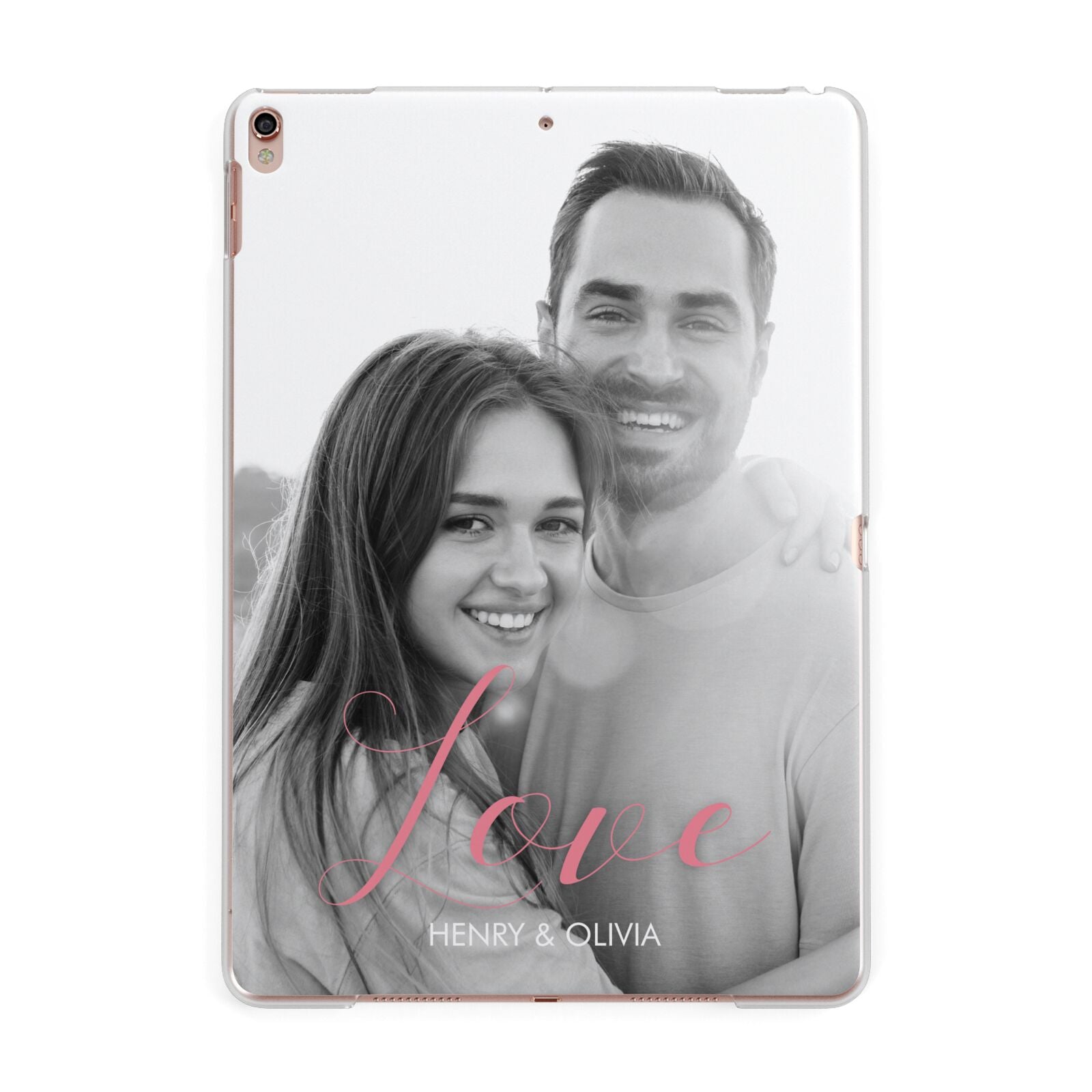 Personalised Valentines Day Photo Apple iPad Rose Gold Case