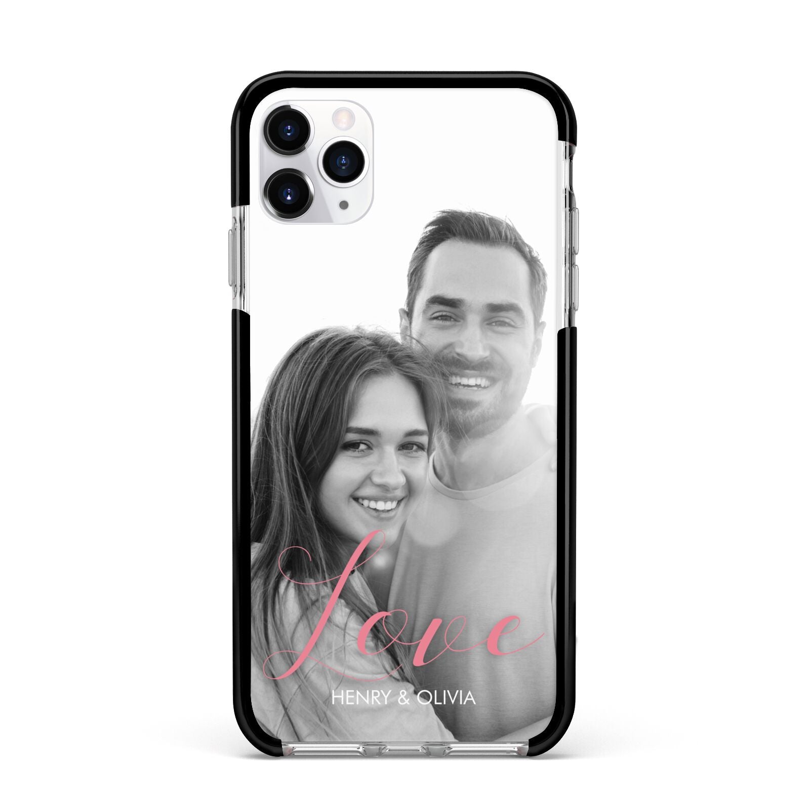 Personalised Valentines Day Photo Apple iPhone 11 Pro Max in Silver with Black Impact Case