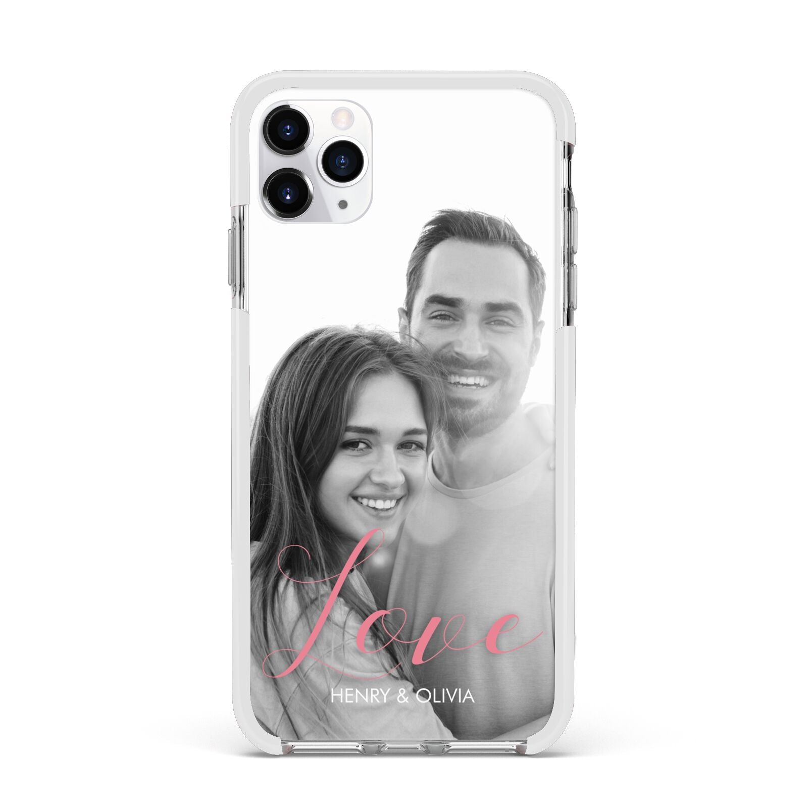 Personalised Valentines Day Photo Apple iPhone 11 Pro Max in Silver with White Impact Case