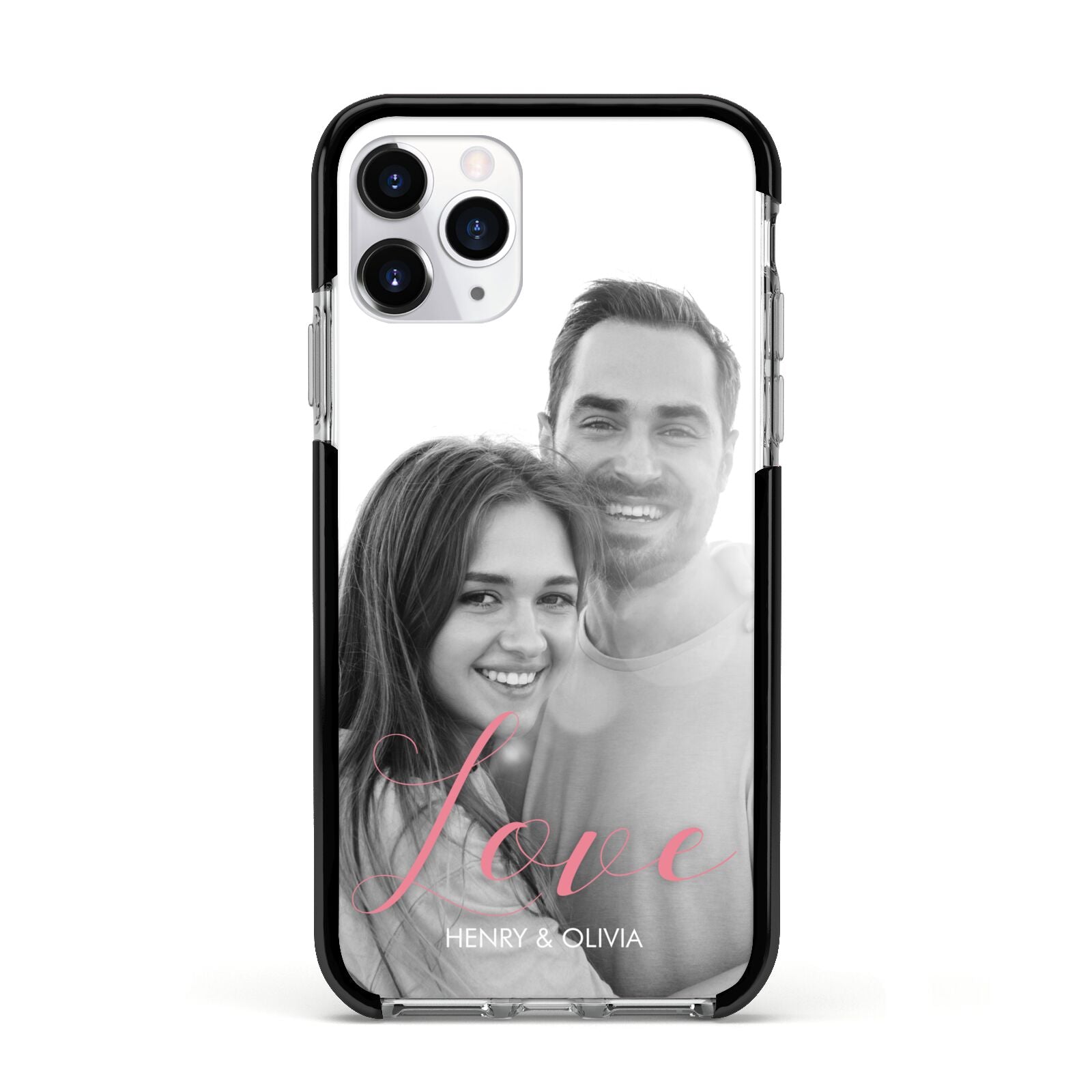 Personalised Valentines Day Photo Apple iPhone 11 Pro in Silver with Black Impact Case