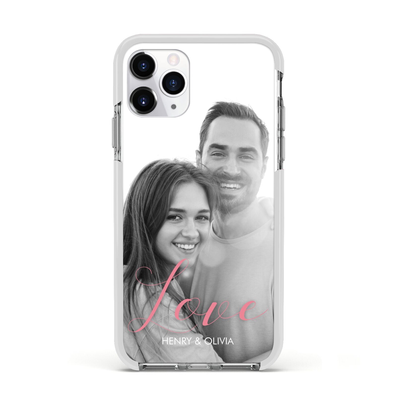 Personalised Valentines Day Photo Apple iPhone 11 Pro in Silver with White Impact Case