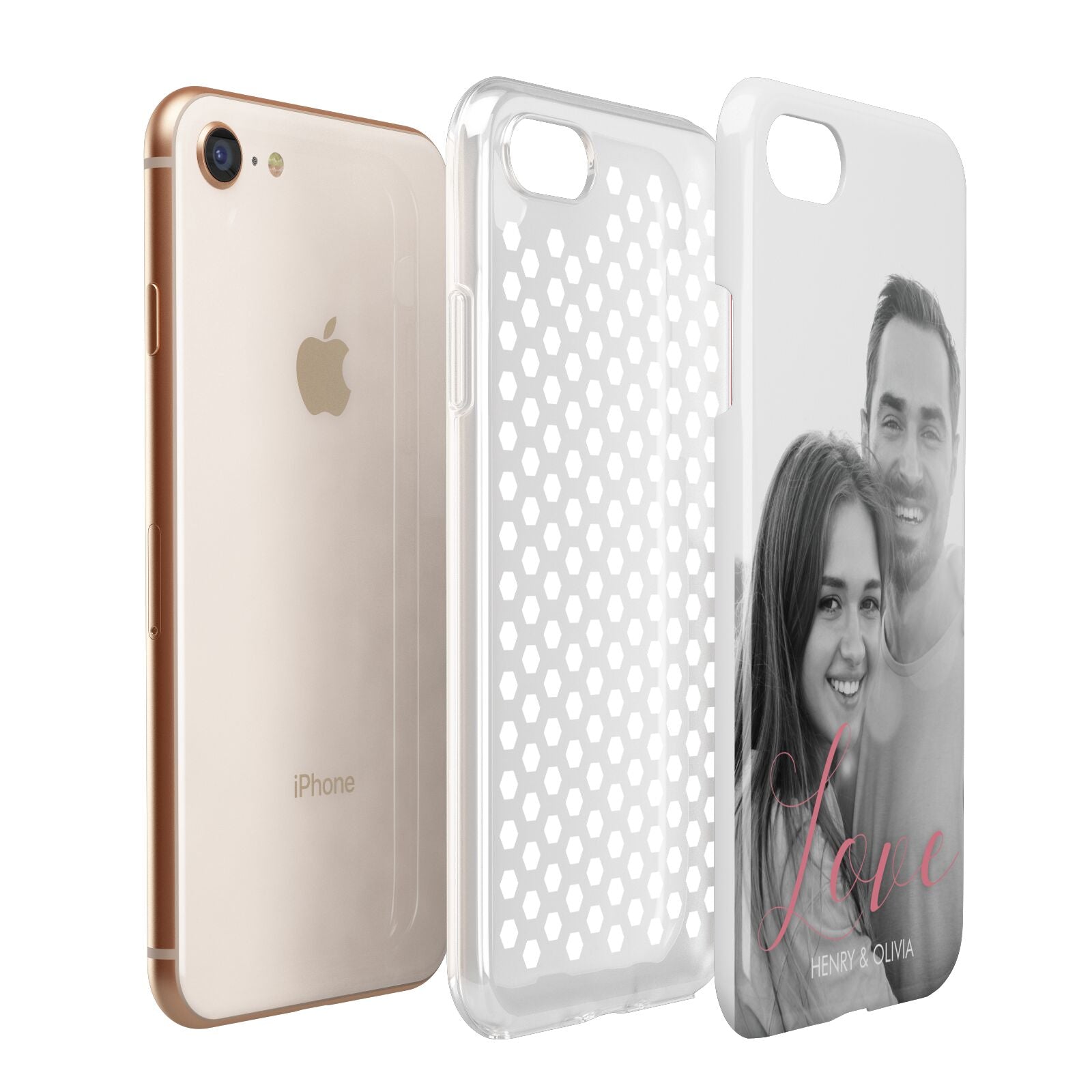 Personalised Valentines Day Photo Apple iPhone 7 8 3D Tough Case Expanded View