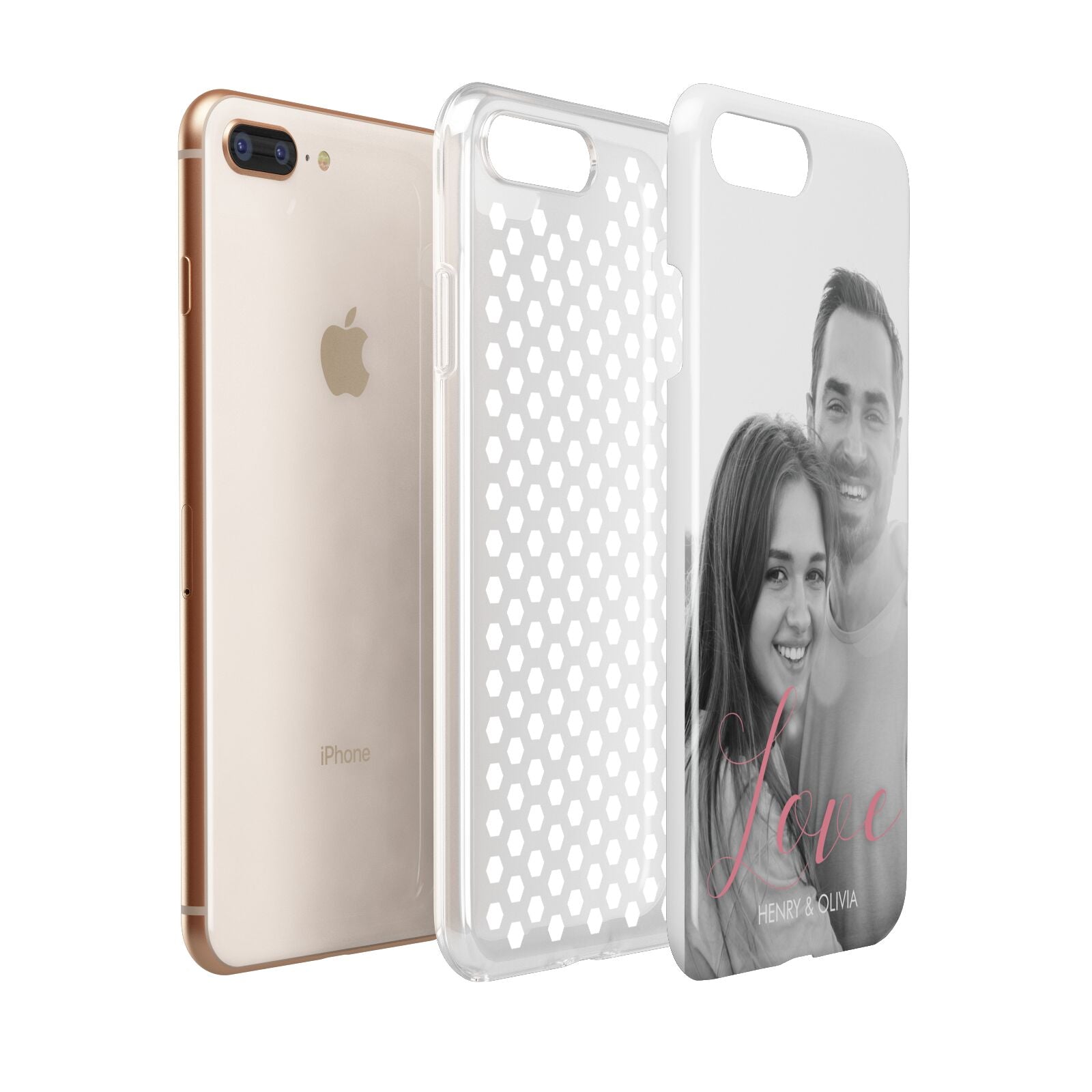 Personalised Valentines Day Photo Apple iPhone 7 8 Plus 3D Tough Case Expanded View