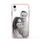 Personalised Valentines Day Photo Apple iPhone XR Impact Case Pink Edge on Silver Phone