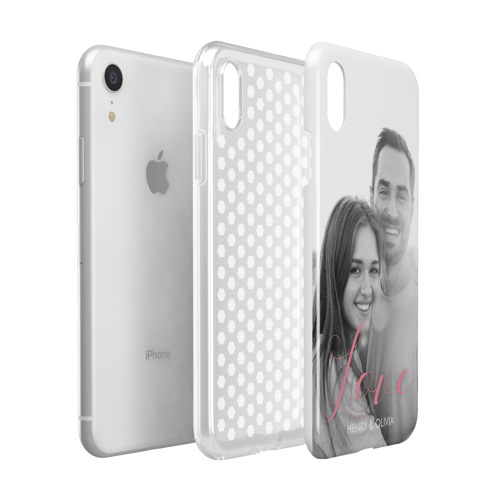 Personalised Valentines Day Photo Apple iPhone XR White 3D Tough Case Expanded view