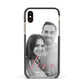 Personalised Valentines Day Photo Apple iPhone Xs Impact Case Black Edge on Gold Phone