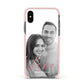 Personalised Valentines Day Photo Apple iPhone Xs Impact Case Pink Edge on Black Phone