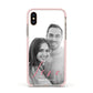 Personalised Valentines Day Photo Apple iPhone Xs Impact Case Pink Edge on Gold Phone