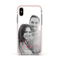 Personalised Valentines Day Photo Apple iPhone Xs Impact Case Pink Edge on Silver Phone
