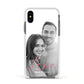 Personalised Valentines Day Photo Apple iPhone Xs Impact Case White Edge on Black Phone