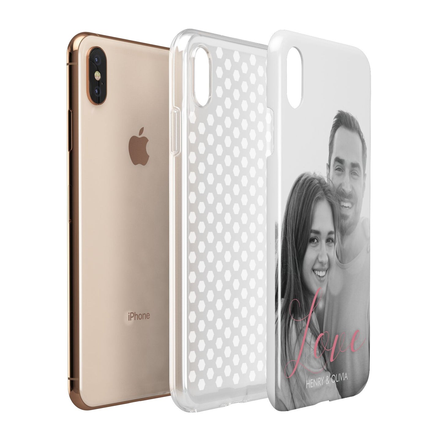 Personalised Valentines Day Photo Apple iPhone Xs Max 3D Tough Case Expanded View