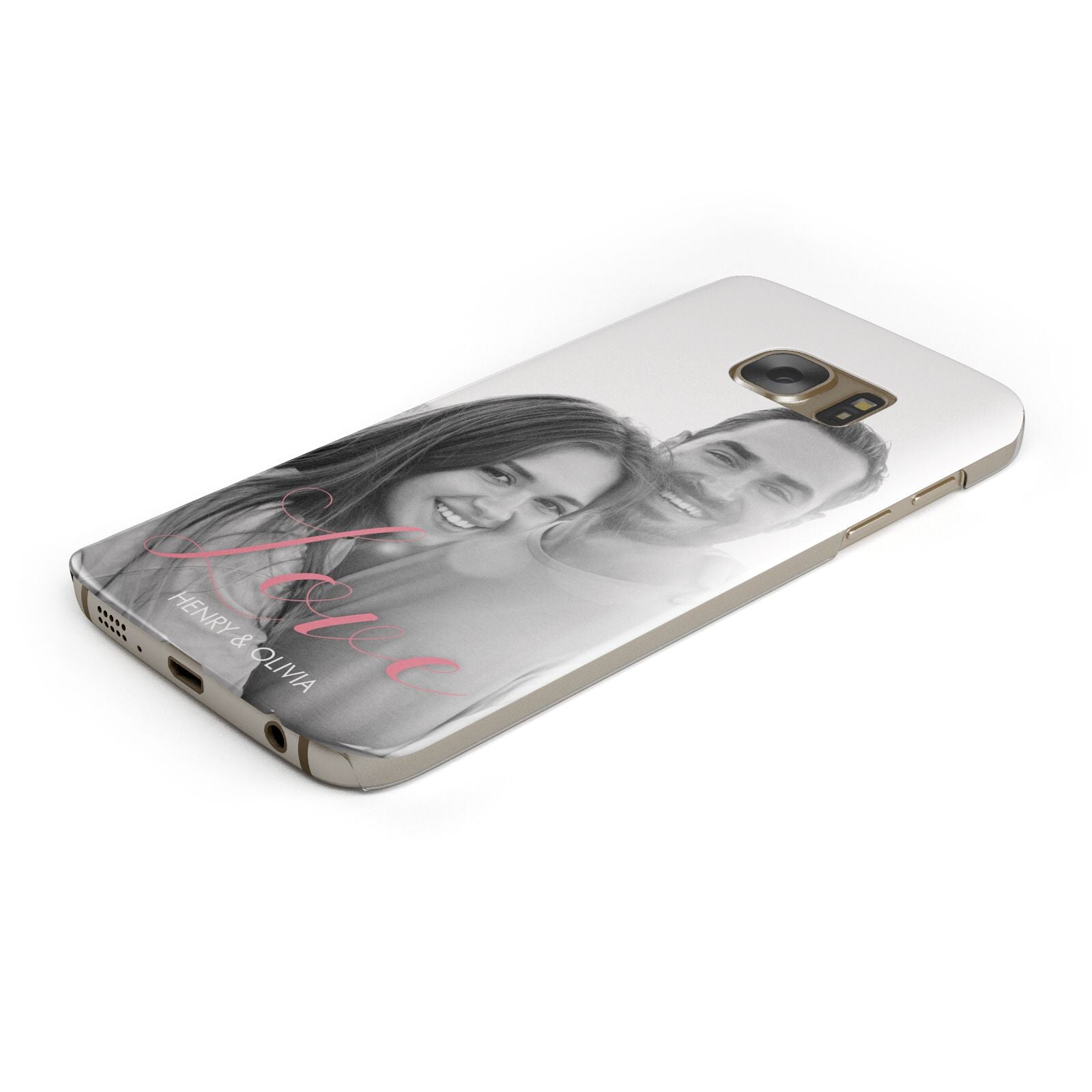 Personalised Valentines Day Photo Protective Samsung Galaxy Case Angled Image
