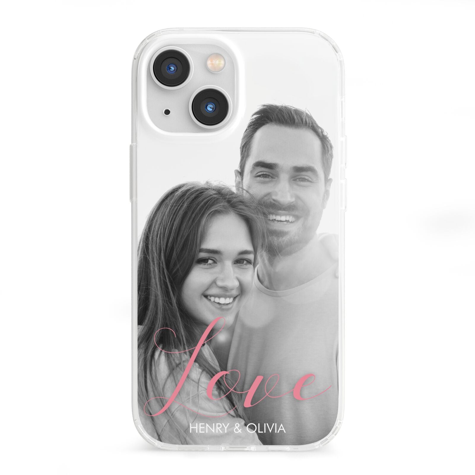 Personalised Valentines Day Photo iPhone 13 Mini Clear Bumper Case