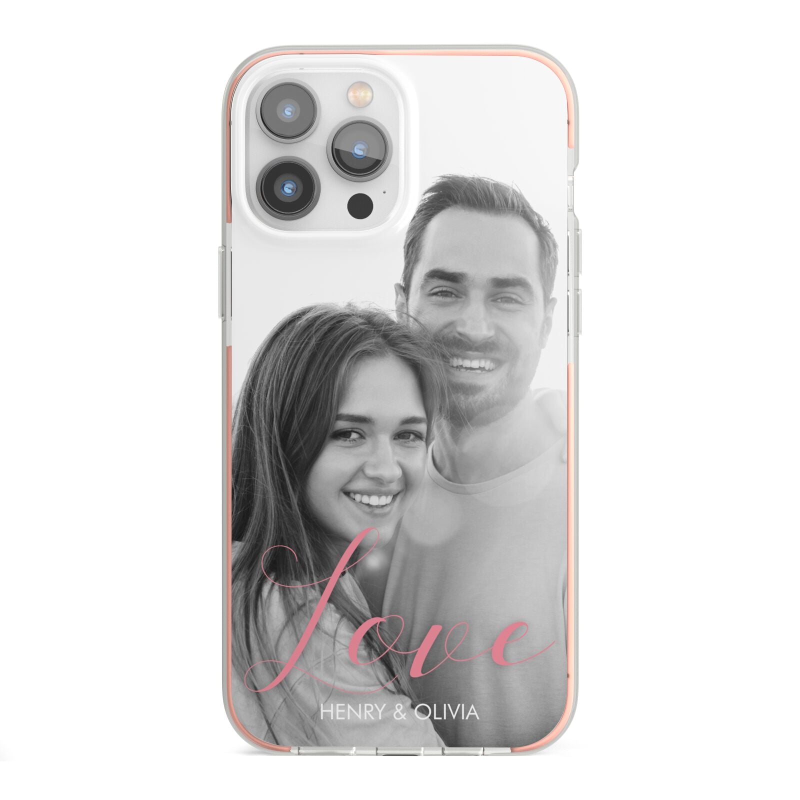 Personalised Valentines Day Photo iPhone 13 Pro Max TPU Impact Case with Pink Edges