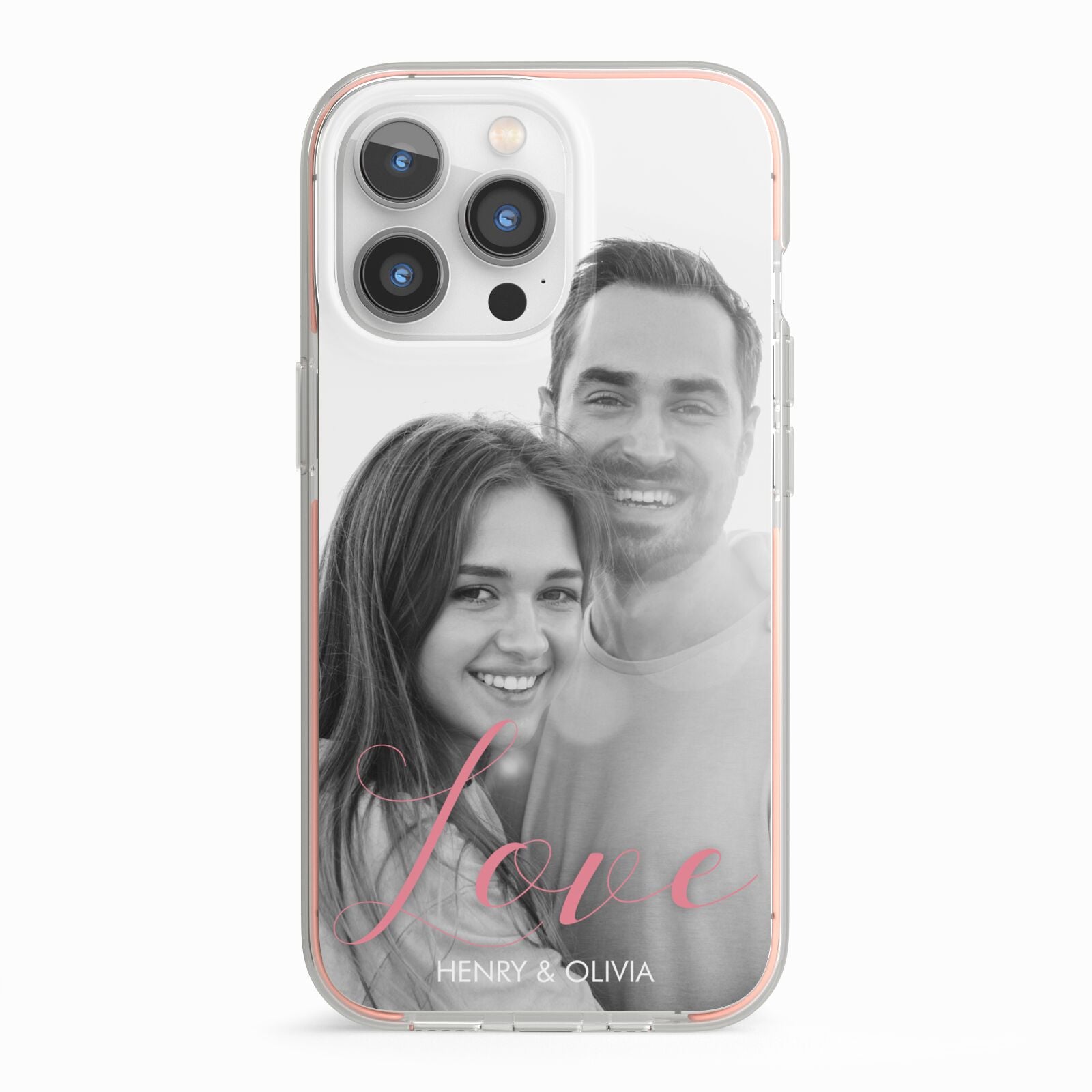 Personalised Valentines Day Photo iPhone 13 Pro TPU Impact Case with Pink Edges