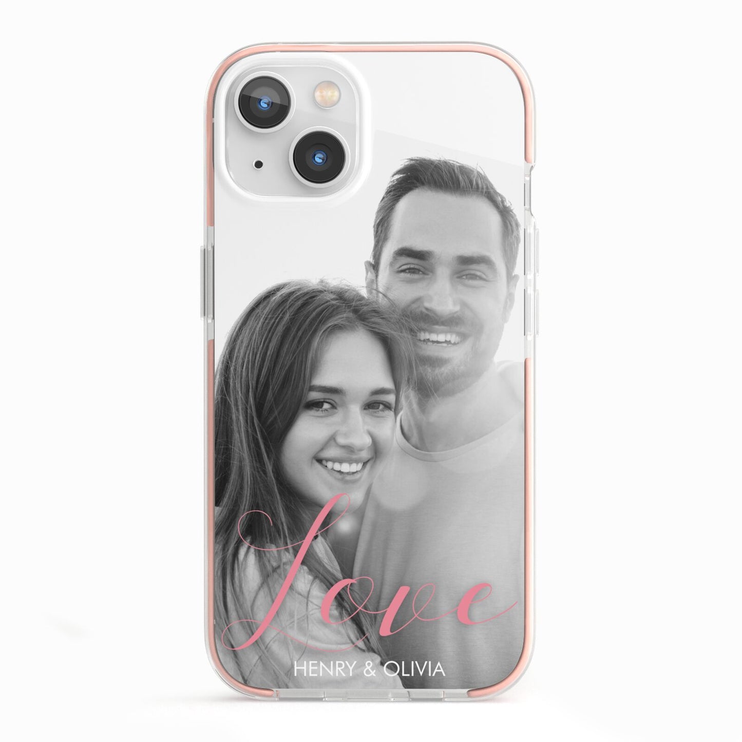 Personalised Valentines Day Photo iPhone 13 TPU Impact Case with Pink Edges