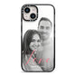 Personalised Valentines Day Photo iPhone 14 Black Impact Case on Silver phone