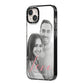 Personalised Valentines Day Photo iPhone 14 Plus Black Impact Case Side Angle on Silver phone