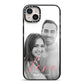 Personalised Valentines Day Photo iPhone 14 Plus Black Impact Case on Silver phone