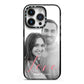 Personalised Valentines Day Photo iPhone 14 Pro Black Impact Case on Silver phone