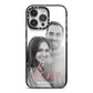 Personalised Valentines Day Photo iPhone 14 Pro Max Black Impact Case on Silver phone