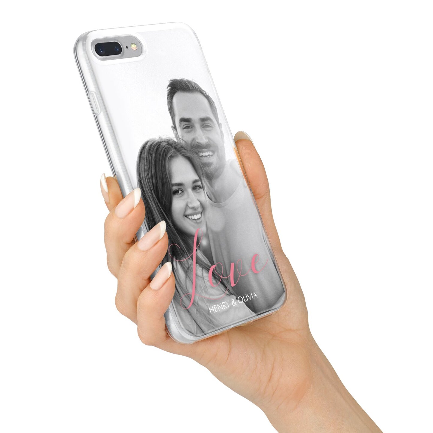 Personalised Valentines Day Photo iPhone 7 Plus Bumper Case on Silver iPhone Alternative Image
