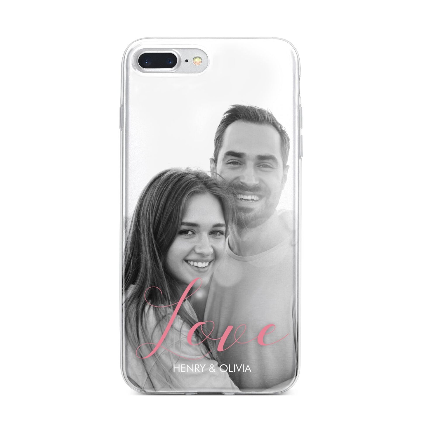Personalised Valentines Day Photo iPhone 7 Plus Bumper Case on Silver iPhone
