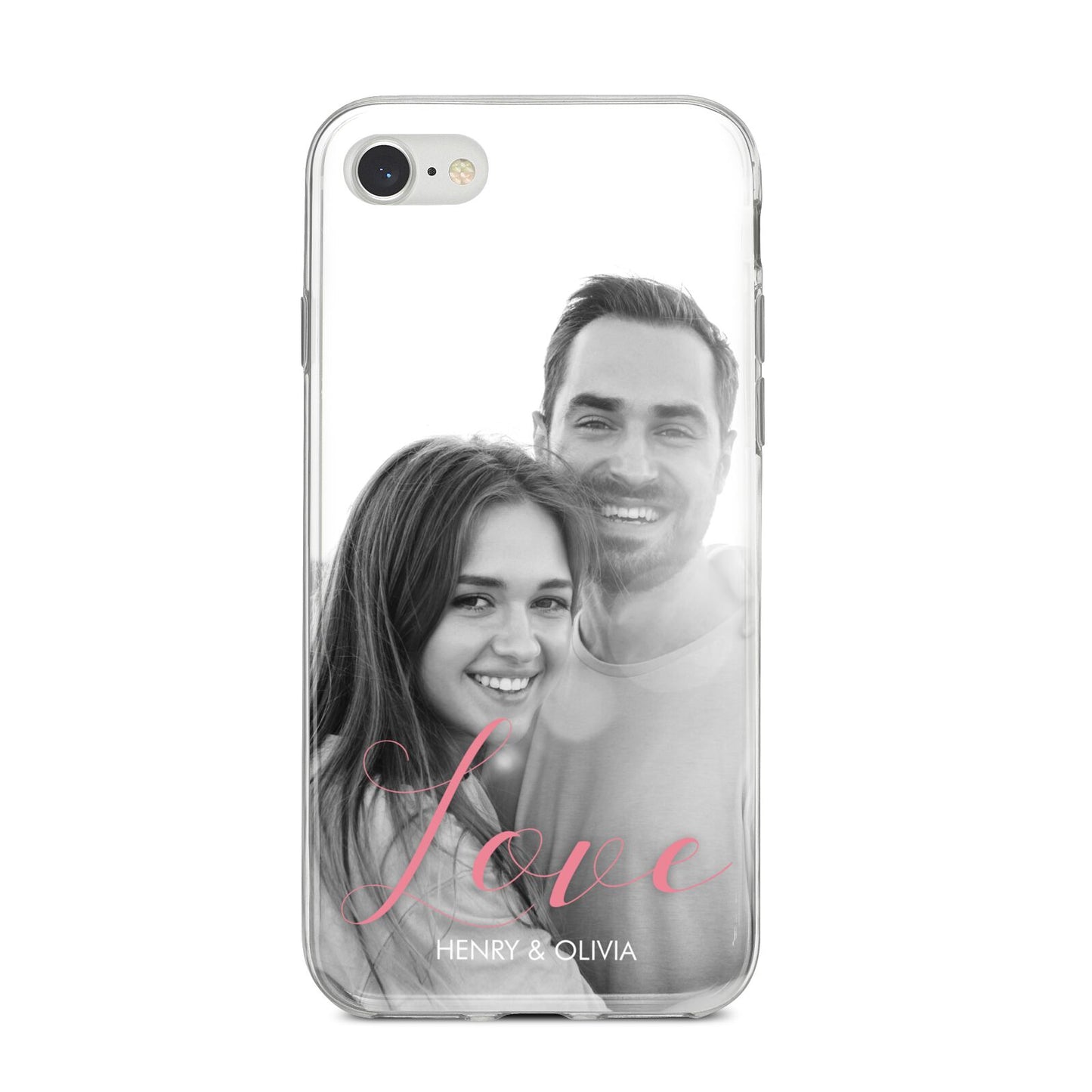 Personalised Valentines Day Photo iPhone 8 Bumper Case on Silver iPhone