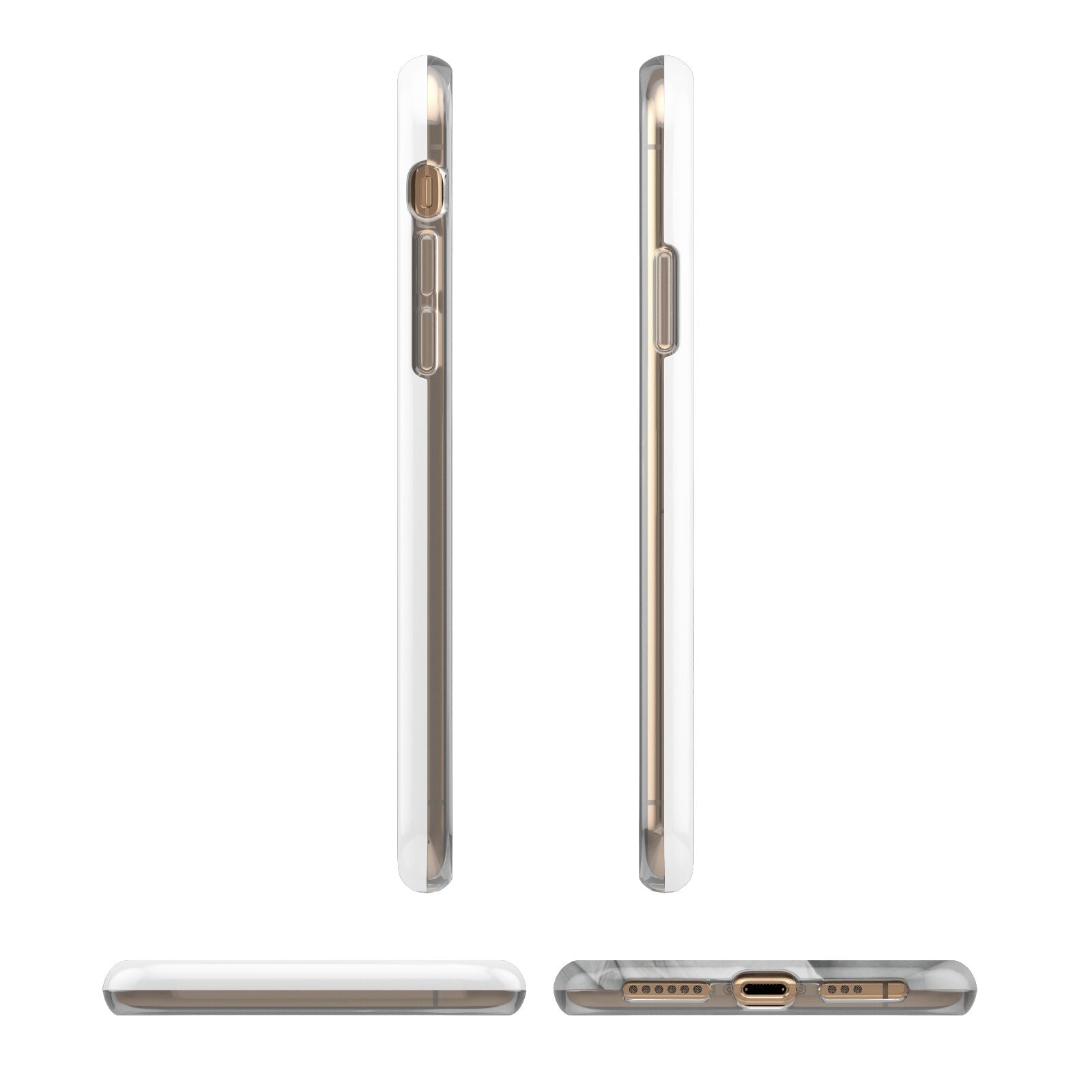 Personalised Valentines Day Photo iPhone XS 3D Tough Case in Gold Angled Images